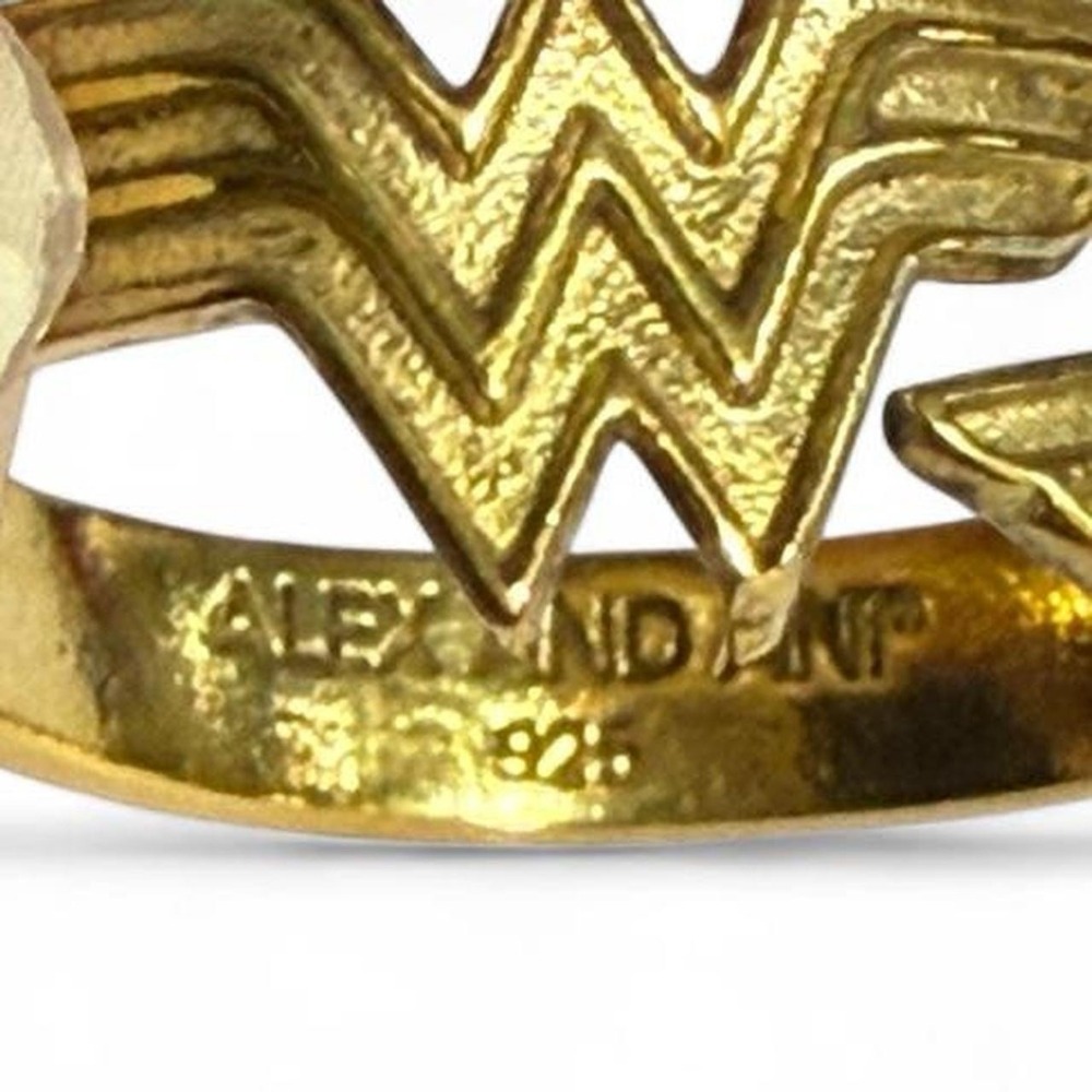 Alex and Ani Wonder Woman 925 Sterling Silver Gold Plated Ring Adjustable Sz 7-9 - Picture 8 of 8